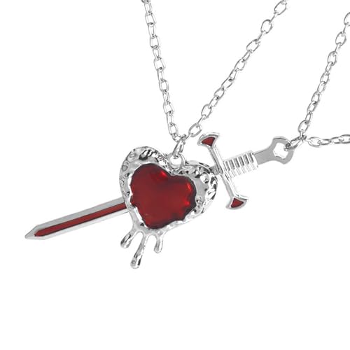Ddujbtp Elegante Paare Schwerter Herzkette Symbolisieren Liebe Und Kraft Neckkette Für Jubiläen Oder Valentinstag Jubiläumsgeschenkkette von Ddujbtp