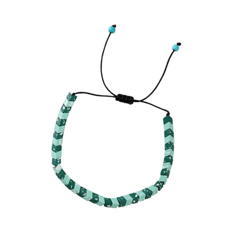 Ddujbtp Geometrische Form Flacher Perlen Armband Einstellbare Kabelhandgelenk Kette Mode Schmuck Geschenk Für Frauen Handgefertigtes Schmuck von Ddujbtp