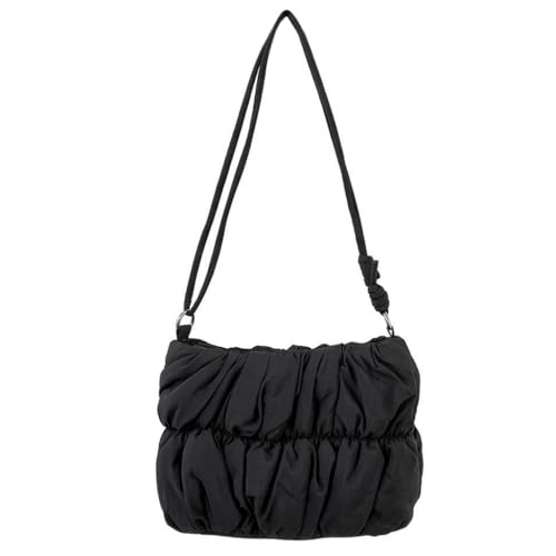 Ddujbtp Gesteppte Schultertasche für Damen, leichte Nylon-Handtasche mit weichen Unterarmtaschen, modische Umhängetasche, Schwarz , Taschen-Organizer von Ddujbtp