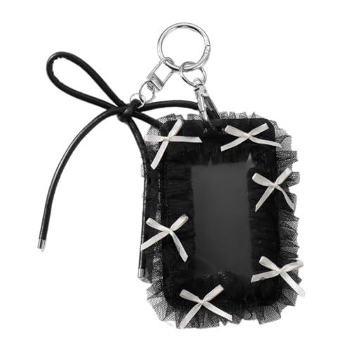 Ddujbtp Gothic Fotokartenhalter Spitze Kpops Fotokartenhalter mit Schlüsselanhänger ID-Karten Halter Anhänger Schlüsselanhänger Student Card Sleeves, a, Taschen-Organizer von Ddujbtp