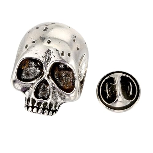 Ddujbtp Gothic Skull Head Brosche Punk Styles Abzeichen Für Kleidung Und Taschen Fashion Accessoire Für Männer Und Frauen Detailliertes Schädel Designs von Ddujbtp