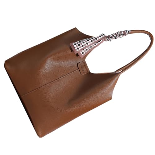 Ddujbtp Große Damen Achseltasche Modische Slouchy Bag Weiches PU-Leder Schultertasche Handtasche für Arbeit und Reisen, Kaffeebraun, Taschen-Organizer von Ddujbtp