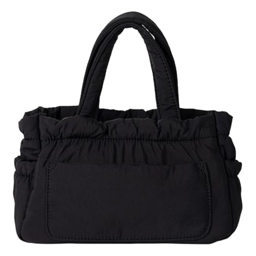 Ddujbtp Große gesteppte Puffertasche für Damen, weich gepolstert, Daunen, Winterhandtasche, geräumige Schultertasche, Nylon, Crossbody-Shopper, Schwarz , Taschen-Organizer von Ddujbtp