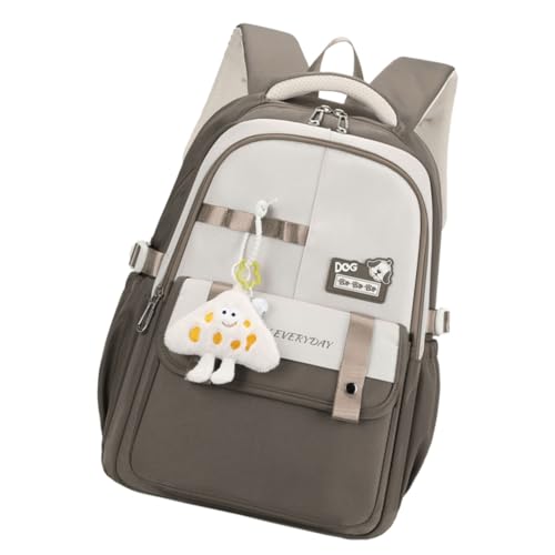 Ddujbtp Großer Rucksack für Teenager-Mädchen, ästhetische Schultasche mit süßem Charme für Schüler der Mittel- und Oberstufe, khaki, Taschen-Organizer von Ddujbtp