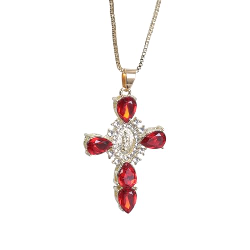 Ddujbtp Halskette mit Kreuzanhänger, schöne Kreuz-Halskette mit Strasssteinen für religiöse Enthusiasten, katholischen Glauben Ddujbtp Halskette mit Kreuzanhänger, schöne Kreuz-Halskette mit Strasssteinen für religiöse Enthusiasten, katholischen Glauben von Ddujbtp