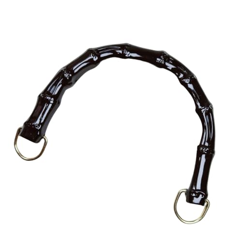 Ddujbtp Handtaschengriff aus Kunstharz, Bambusimitat, mit Metallverschlüssen, Schnalle, Geldbörsengriff, Ersatz für selbstgemachte Taschen, Schwarz, Stil 2, Taschen-Organizer von Ddujbtp