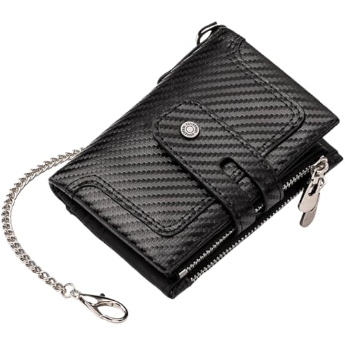 Ddujbtp Herren Geldbörse Kompakte PU Leder Geldbörse mit blockierenden Münzgeldbörsen Multifunktionale Kleingeldtaschen für Business und Reisen, Carbon Fiber, Taschen-Organizer von Ddujbtp