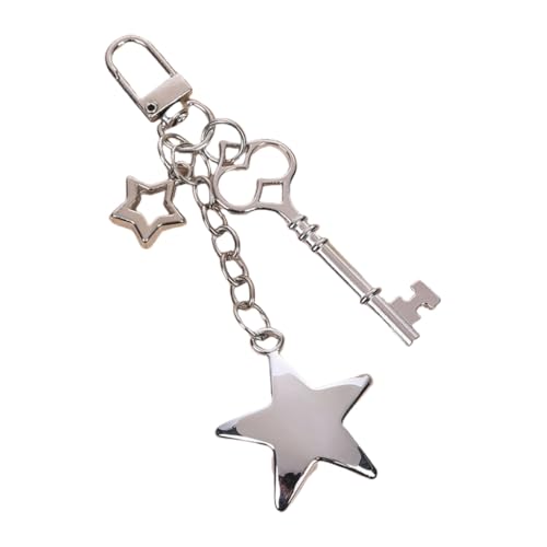 Ddujbtp Herz-Schlüsselanhänger, Sternschloss, Schlüsselanhänger, Auto-Schlüsselanhänger, hängende Ornamente, Metall-Schlüsselhalter, Taschenanhänger, Dekorationen, a, Taschen-Organizer von Ddujbtp