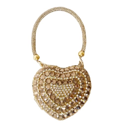 Ddujbtp Kleine Abendtasche in Herzform mit Strasssteinen und Kette für Damen, Schultertasche, Umhängetasche, Handtasche, Stil 5, Taschen-Organizer von Ddujbtp