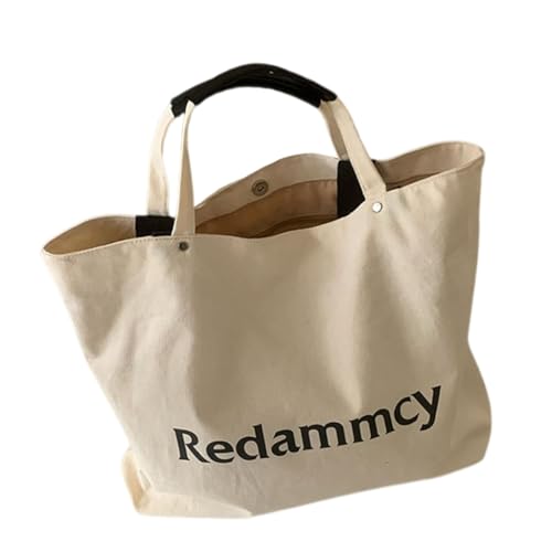 Ddujbtp Koreanische Mode Buchstaben Canvas Schultertasche für Frauen Große Kapazität Handtasche Student Book Carrier für Arbeit und Reisen von Ddujbtp