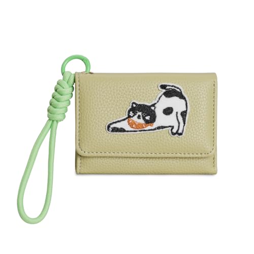 Ddujbtp Leichte Tierliebhaber Brieftasche PU Leder Konstruktionskartenhalter Tragbare Münzbriefe Easy Grip Lanyard Cats Themeed Wallet Wallet von Ddujbtp