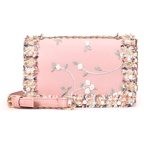 Ddujbtp Luxuriöse Ketten Crossbody Tasche Mit Zarten Stickperlenketten Kleines Quadrat Ein Muss Für Trendsetter Erhöht Den Gesamtlokal Für Verschiedene Anlässe von Ddujbtp