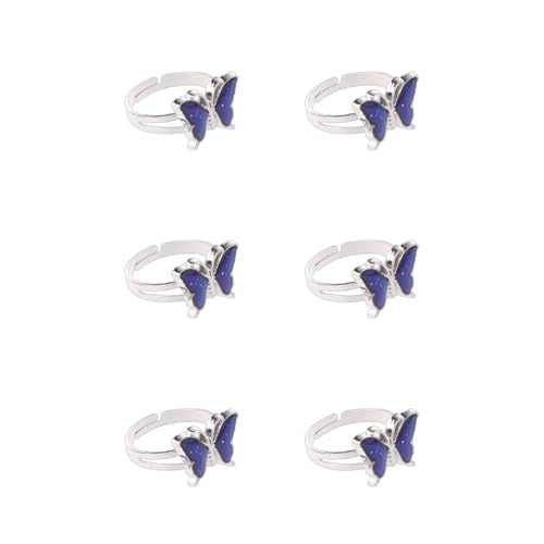 Ddujbtp Magie Für Schmetterling Farbwechsel Stimmungsring Emotionen Gefühl Temperatur Ringe Jüdige Mode Frauen Verstellbare Teenager Mädchen Männer Jungen von Ddujbtp