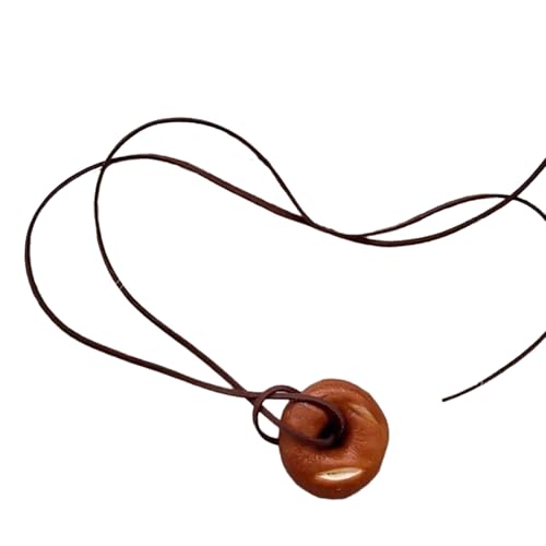 Ddujbtp Mehrzweckkünstlerbrotbrand Halskette Mit Kranzbagel Und Lächelnder Brezel Miniaturen Modezubehör Brot Charme von Ddujbtp