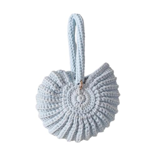 Ddujbtp Mini Hoboes Toted Bags Handtaschen für Frauen Mädchen Handgewebte Muscheln Clutches Geldbörsen Top Griff Taschen Damen Abendtasche Geschenke, hellblau, Taschen-Organizer von Ddujbtp