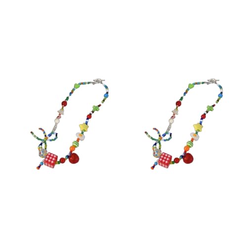 Ddujbtp Mode Schmetterlingsbögen Choker Bunte Perlen Halskette/Armband Einzigartige Acrylperlen Und Star Charm Women Juwely Stylish Geschenk Für Sie von Ddujbtp