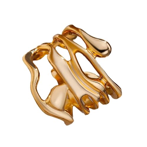 Ddujbtp Moderne Geometrische Lavaed Texturringe In Goldenem Robust Ddujbtp Moderne Geometrische Lavaed Texturringe In Goldenem Robust von Ddujbtp