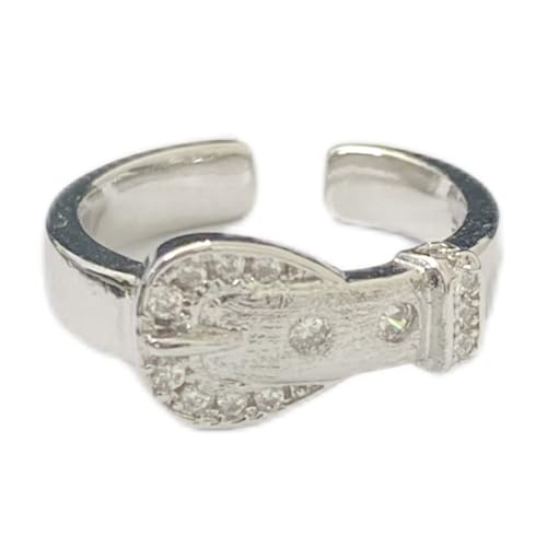 Ddujbtp Moderne Schnallenförmige Ringe, einfache Größenanpassung, Modeschmuck, Geschenk, Gürtelschnalle von Ddujbtp