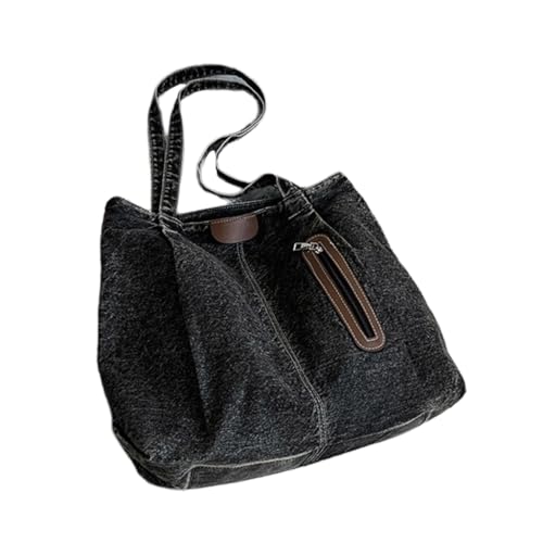 Ddujbtp Modische Jeans Schultertasche Handtaschen für Frauen Große Kapazität Lässige Handtasche für Strand und Alltag, dunkelbraun, Taschen-Organizer von Ddujbtp