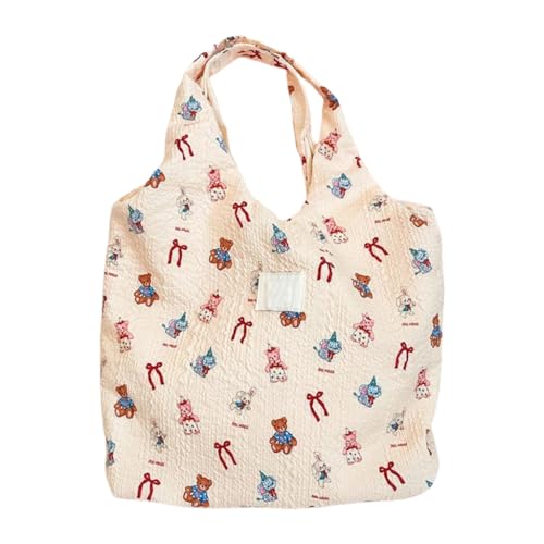 Ddujbtp Modische Schultertasche aus Segeltuch für Damen, große Kapazität, lässige Handtasche für Strand und den täglichen Gebrauch, Midi-Puppe, Taschen-Organizer von Ddujbtp