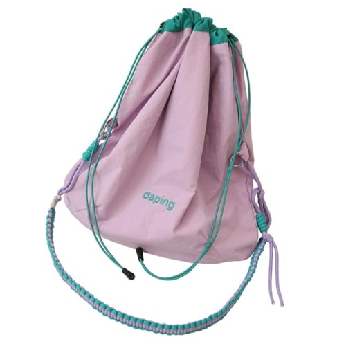 Ddujbtp Modische Umhängetasche mit Kordelzug und verstellbarer Kapazität und praktischen Nylon-Schultertaschen Handtasche für den täglichen Gebrauch, violett, Taschen-Organizer von Ddujbtp