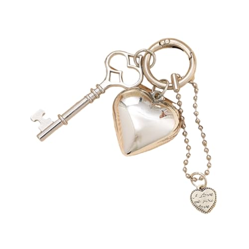 Ddujbtp Modischer Metall-Herz-Schlüsselanhänger, Anhänger, praktische Tasche, Zubehör, Tasche, Anhänger, Wagen, Schlüsselanhänger, Dekoration für trendigen Look, K3746, Taschen-Organizer von Ddujbtp