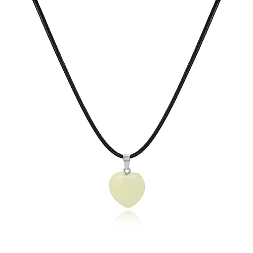 Ddujbtp Neuartige Natursteingrüne Leuchtende Anhänger Temperament Pilz Love Hexagon Säule Kristall Halskette Geschenk Trend Schmuck Luminöser Halskette Für Männer von Ddujbtp