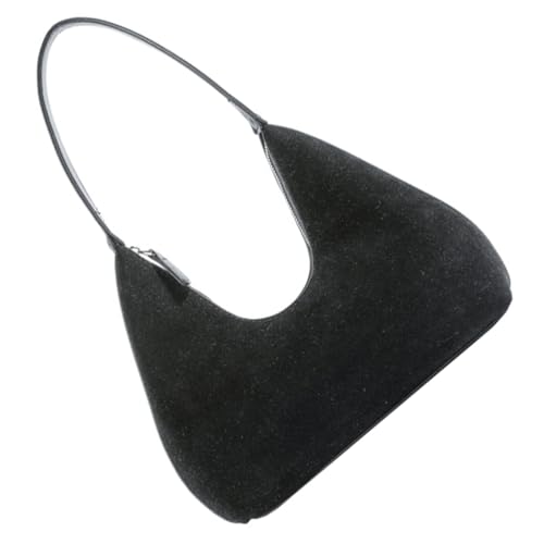 Ddujbtp PU Leder Damen Schultertasche Soft Satchel Mode Achsel Taschen Retro Handtasche Große Kapazität Unterarm Geldbörse für Reisen, Schwarz , Taschen-Organizer von Ddujbtp