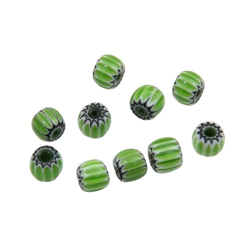 Ddujbtp Packung Von 10 Handgefertigten Harzkürbisperlen Schmuckstruktur Für Kreative Halskette Und Armbandprojekte Gestreifter Eimer von Ddujbtp