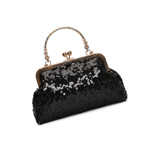 Ddujbtp Paillettenpailletten Handtasche Abnehmbare Kette Kuss Schließung Lässige Schulter Und Crossbody Geldbörse Crossbody Geldbörse Für Frauen von Ddujbtp