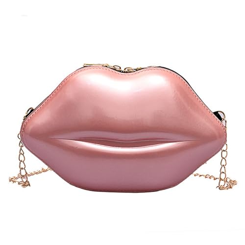 Ddujbtp Plastik Süßigkeiten Farbe Umhängetaschen Ästhetische Süße Lippenform Crossbody Abend Geldbeutelmünze Mit Metallkettenlippenform Crossbody Geldbörse von Ddujbtp