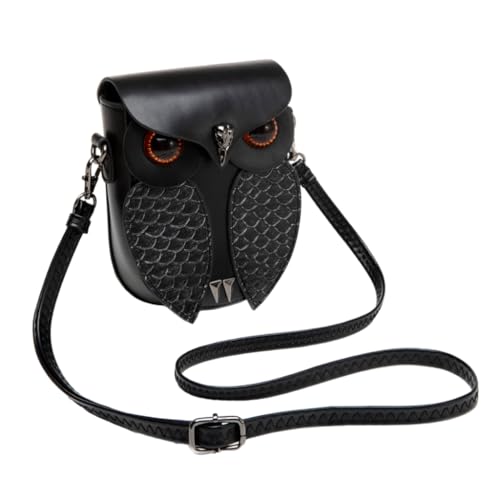 Ddujbtp Punk Style Damen Crossbody Tasche mit Einzigartigem Schlangenmuster und Eulenverzierung PU Leder Umhängetasche für den täglichen Gebrauch von Ddujbtp