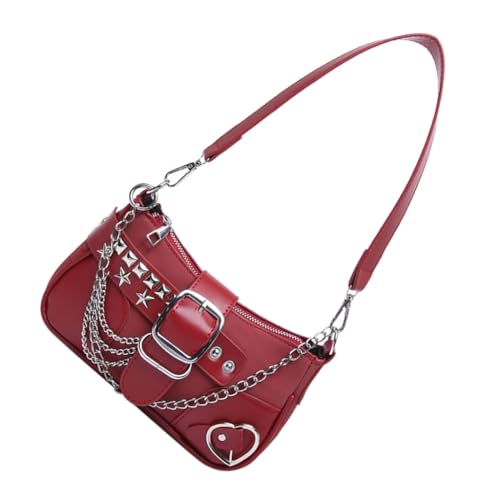 Ddujbtp Retro Achseltasche für Damen Achseltasche Retro Handtasche Herbst Winter Umhängetasche, rot Ddujbtp Retro Achseltasche für Damen Achseltasche Retro Handtasche Herbst Winter Umhängetasche, rot von Ddujbtp