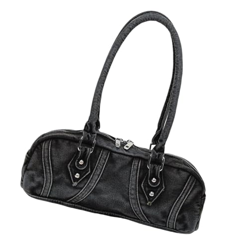 Ddujbtp Retro-Umhängetasche mit Reißverschluss, lässige Abendtasche, Achseltasche, für Einkäufe oder Reisen, Schwarz , Taschen-Organizer von Ddujbtp