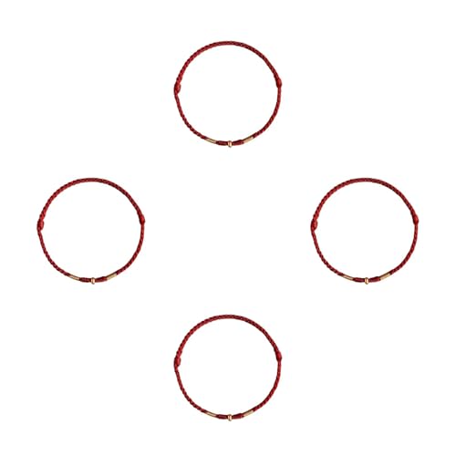 Ddujbtp Rotes Amulettarmband Mit Goldener Perle Charme Handgewebten Fußkettchen Für Männer Männer Verstellbare Freundschaft Handchain Amulettarmband von Ddujbtp