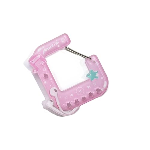 Ddujbtp Schöner Anime Music Player Keychain Hollow Carabiner Rucksack Charme Für Mädchen Ästhetischer Acrylkletterhaken Accessoire Hollow Design Carabiner Charme von Ddujbtp