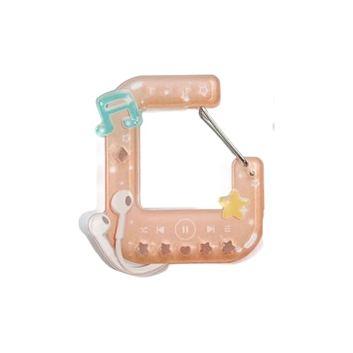 Ddujbtp Schöner Anime Music Player Keychain Hollow Carabiner Rucksack Charme Für Mädchen Ästhetischer Acrylkletterhaken Accessoire Hollow Design Carabiner Charme von Ddujbtp