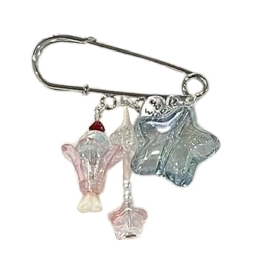 Ddujbtp Schöner Harz Star Charme Pin Anhänger Mode Brosche Pins Trendy Decoration Ornament Dekore Für Frauen Rucksäcke Tasche Perlen Star Pin von Ddujbtp