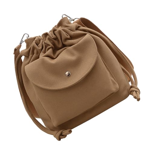Ddujbtp Stilvolle Lässige Canvas Umhängetasche Kordelzug Öffnungs Geräumiger Innenraum Crossbody Tasche Fit Books Elektronikzubehör Leichtes Reisetaschen von Ddujbtp