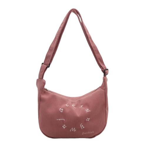Ddujbtp Stilvolle Umhängetasche aus Cord für Damen, weicher, bequemer Stoff mit Reißverschluss, Umhängetasche, modisches Accessoire, rose, Taschen-Organizer Ddujbtp Stilvolle Umhängetasche aus Cord für Damen, weicher, bequemer Stoff mit Reißverschluss, Umhängetasche, modisches Accessoire, rose, Taschen-Organizer von Ddujbtp
