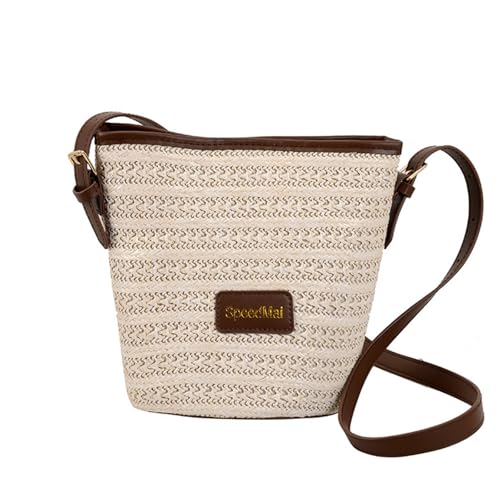 Ddujbtp Stroh-gewebte Beuteltasche für Damen, Umhängetasche, Handtasche, Umhängetasche, lässig, Strandtasche mit verstellbarem Riemen, Schultertasche, Ow, One Size Ddujbtp Stroh-gewebte Beuteltasche für Damen, Umhängetasche, Handtasche, Umhängetasche, lässig, Strandtasche mit verstellbarem Riemen, Schultertasche, Ow, One Size von Ddujbtp