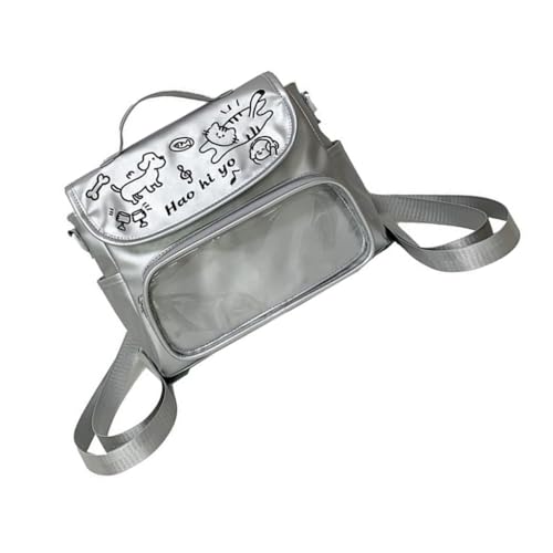 Ddujbtp Transparente Umhängetasche im Anime-Stil mit verstellbarem Riemen, Schultaschen für den täglichen Gebrauch und als Geschenk, silber, Taschen-Organizer Ddujbtp Transparente Umhängetasche im Anime-Stil mit verstellbarem Riemen, Schultaschen für den täglichen Gebrauch und als Geschenk, silber, Taschen-Organizer von Ddujbtp