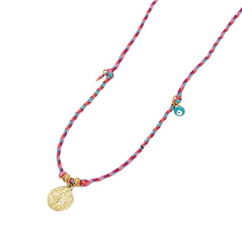 Ddujbtp Trendy Bunte Baumwollseil Halskette Mit Peppers Devil Eye Charm Für Frauen Robust von Ddujbtp