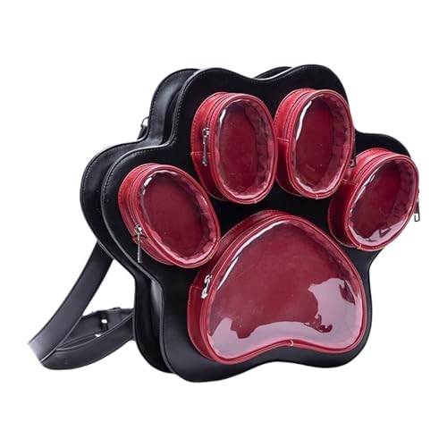 Ddujbtp Trendy Cats Paw Display Tasche Mit Verstellbarem Riemen Und Geräumigen Innenschule Rucksäcken PU Umhängetaschen Für Schüler Trendy Cats Fuß Design Itabag von Ddujbtp