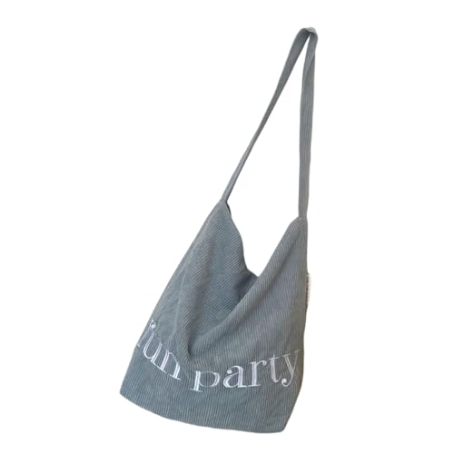 Ddujbtp Umhängetasche aus Kordsamt, Vintage-Stil, weicher Stoff, Unterarmtasche, großes Fassungsvermögen, modisches Accessoire, blau, Taschen-Organizer von Ddujbtp