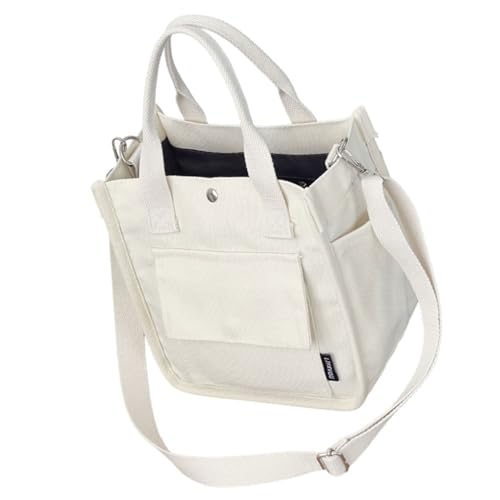 Ddujbtp Umhängetasche aus Segeltuch für Damen, praktische Handtasche mit verstellbarem Riemen, mehrere Taschen, Crossbody-Taschen für den täglichen Gebrauch, weiß, Taschen-Organizer Ddujbtp Umhängetasche aus Segeltuch für Damen, praktische Handtasche mit verstellbarem Riemen, mehrere Taschen, Crossbody-Taschen für den täglichen Gebrauch, weiß, Taschen-Organizer von Ddujbtp