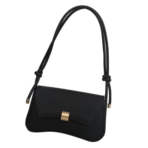 Ddujbtp Vintage Damen Umhängetasche PU Leder Crossbody Geldbörse mit Metallschnalle Geräumige Unterarm-Handtasche für Arbeit oder Einkaufen, Schwarz , Taschen-Organizer von Ddujbtp
