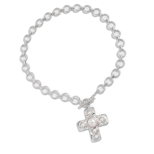 Ddujbtp Zarte Hämmerkreuze Halskette Elegante Halskette Gehämmert Anhänger Accessoire Für Moderne Frauenschmuckanhänger von Ddujbtp