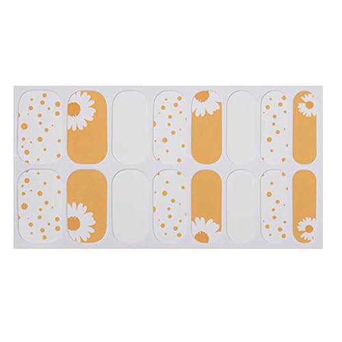 Gele Nägel Streifen Glitzernde Gele Nägel Aufkleber Blumen Kunst Aufkleber Polish Wraps French Tip Blumen Nagelstreifen French Tip Nail von Ddujbtp