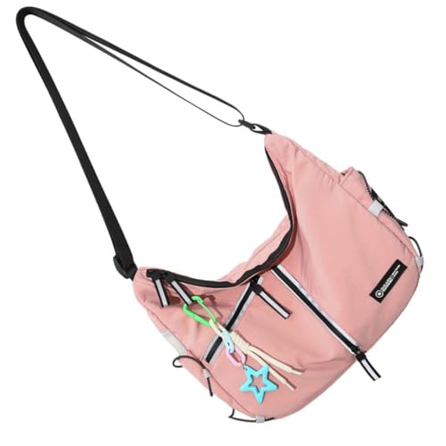Hip Hop Street Style Cargo Crossbody Tasche für Damen und Herren Harajuku Nylon Reflektierende Umhängetasche mit verstellbarem Riemen, rose, Taschen-Organizer Hip Hop Street Style Cargo Crossbody Tasche für Damen und Herren Harajuku Nylon Reflektierende Umhängetasche mit verstellbarem Riemen, rose, Taschen-Organizer von Ddujbtp